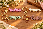 Mom Papa Nurse Bestie Keyring STL, an Object 3D Model by Layerology (Thumbnail 3 of 3)