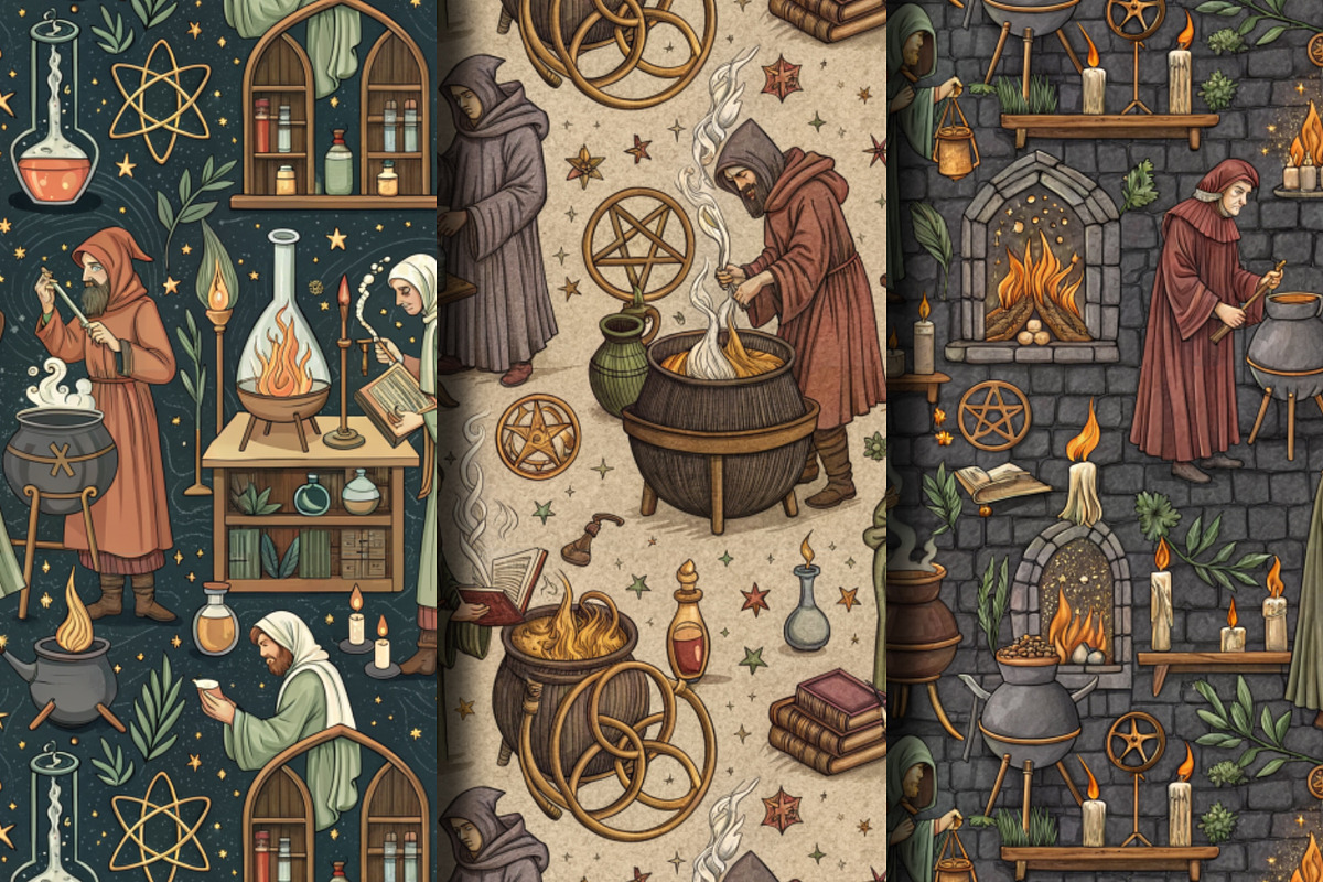 Alchemy Seamless Pattern, a Pattern Graphic by Designs by Helen Trupak (Photo 2 of 8)