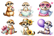 Cute Meerkat Sublimation Clipart, an Illustration by Watercolor design (Thumbnail 2 of 4)