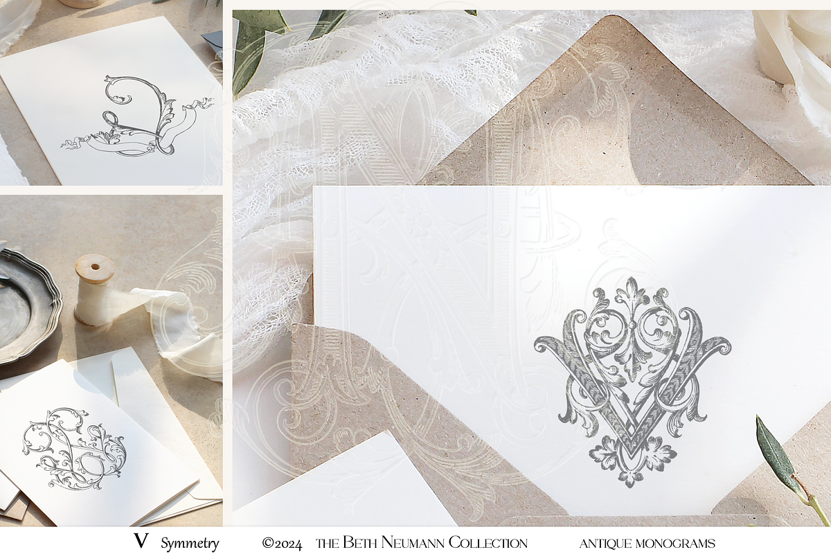 Antique Vintage Monogram Initial V, an Object Graphic by Antique Monograms (Photo 3 of 4)
