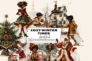 COZY WINTER TIMES CLIPART, a Person Illustration by Daring Digies (Thumbnail 1 of 9)