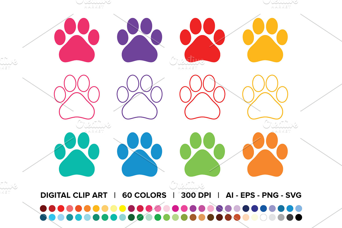 Dog Paw Graphic Set, an Object Graphic by Running With Foxes