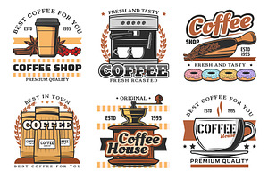 Coffee Shop And Drinks Icons