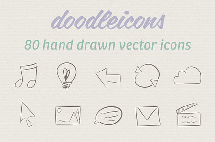 80 Hand Drawn Vector Icons