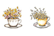 Yellow Flowers Spring Clipart, an Illustration by SinaCreation (Thumbnail 5 of 11)
