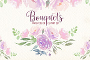 Watercolor bouquets clipart set, an Illustration by Art & Things (Thumbnail 4 of 5)