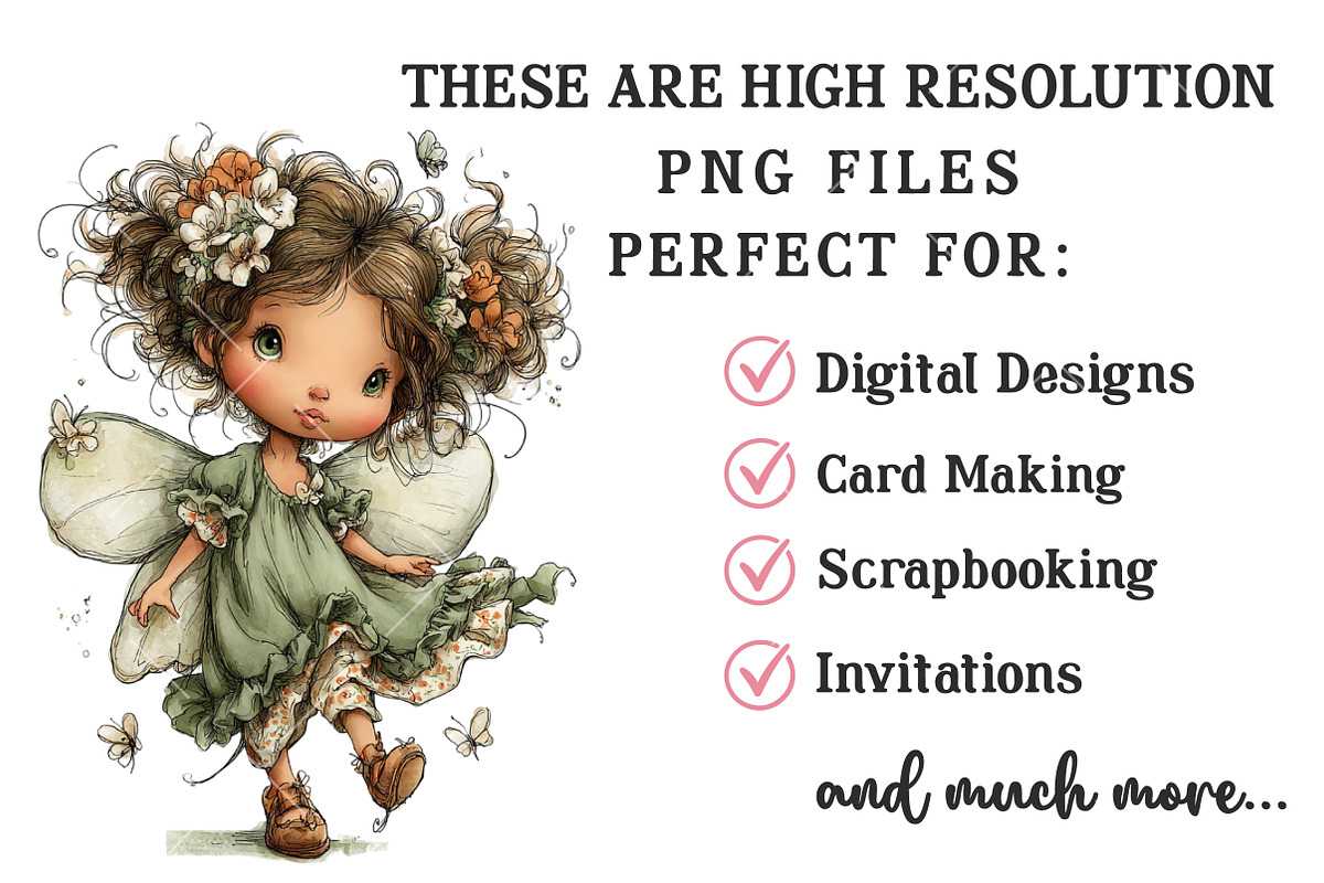 Whimsical Spring Fairy Clipart, an Illustration by OK Design (Photo 4 of 6)