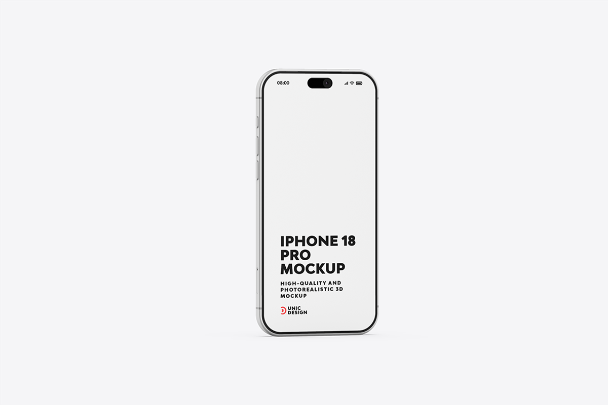iPhone 18 Pro Mockup, an iPhone Mockup by UnicDesign (Photo 3 of 13)