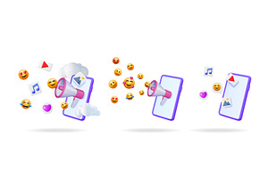 Mobile phone with megaphone, a Technology Illustration by Abscent