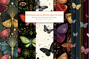 Butterfly Retro Art Style Patterns, a Pattern Graphic by karenfoleyphoto (Thumbnail 1 of 16)