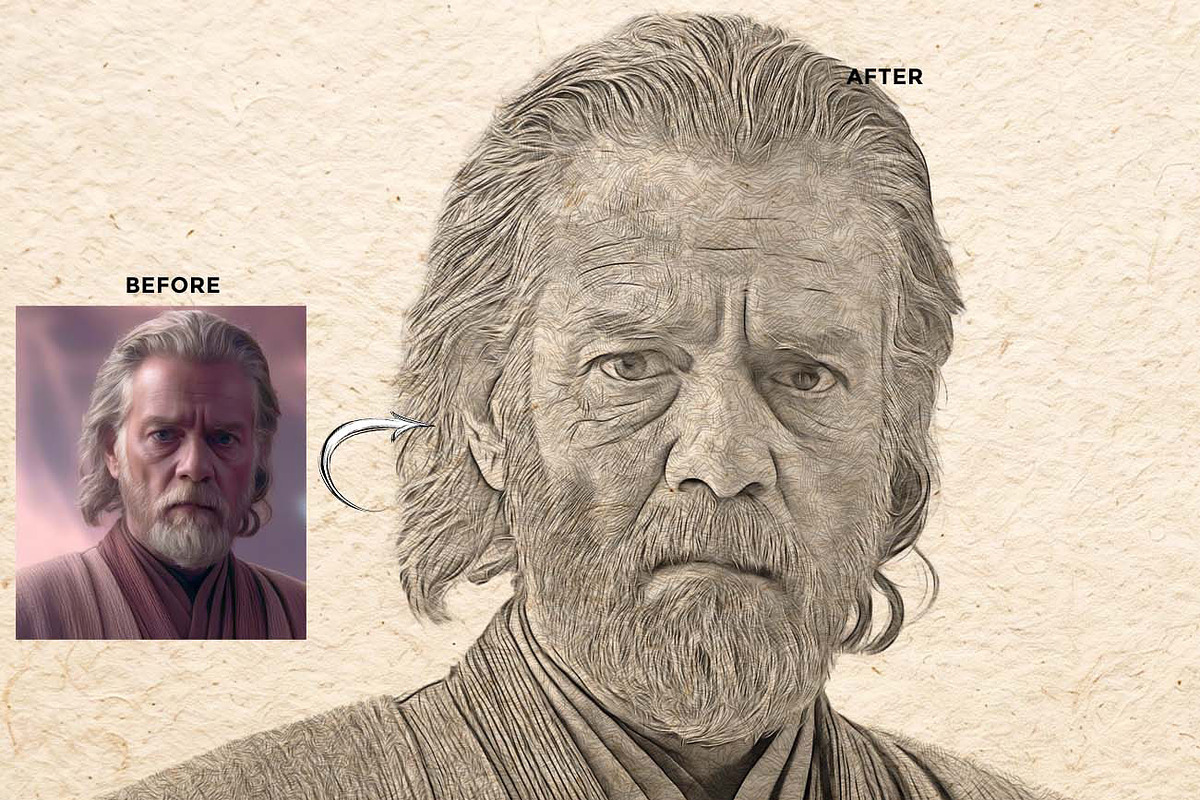 WOODCUT ENGRAVING SKETCH FX, an Action Add-On by Studio Retouch (Photo 6 of 13)