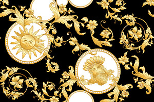 17 Golden Baroque Seamless Patterns