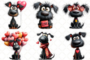 Quirky Valentine Day Black Dog, an Illustration by Black Bird Studio (Thumbnail 4 of 6)