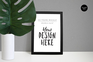 A4 Portrait Black Frame Mockup