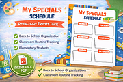 My Specials Schedule Printable, an Education Illustration by MIRoots Design Studio (Thumbnail 1 of 4)