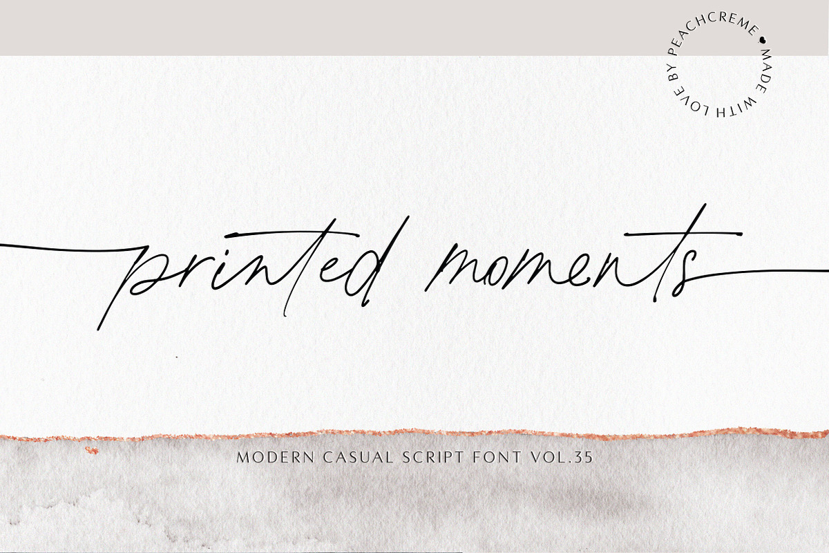printed moments//modern casual font