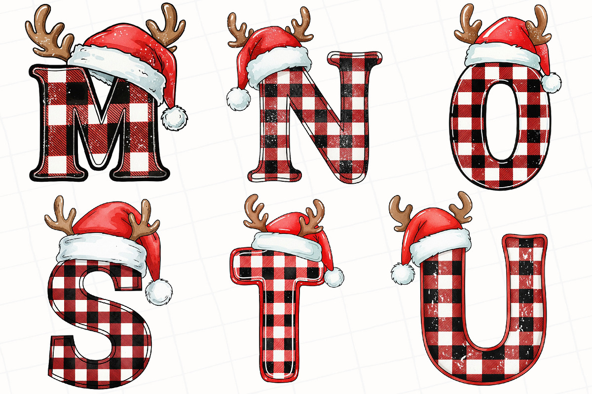 Watercolor Christmas Alphabet Clipar, an Illustration by OK Design (Photo 4 of 5)