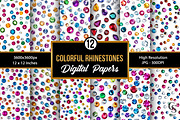 Colorful Rhinestone Seamless Pattern, a Pattern Graphic by Creative Store (Thumbnail 1 of 5)