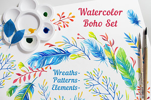 Watercolor Boho Set