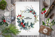 Mr.Bullfinch Watercolor ClipArt Xmas, a Decorative Illustration by Inna Sinano (Thumbnail 9 of 12)