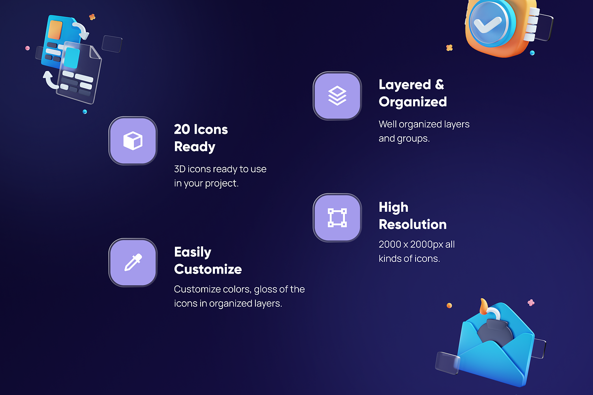 Cyberly - Cyber Security 3D Icon Set, an Object 3D Model by Illustraly Design (Photo 3 of 7)