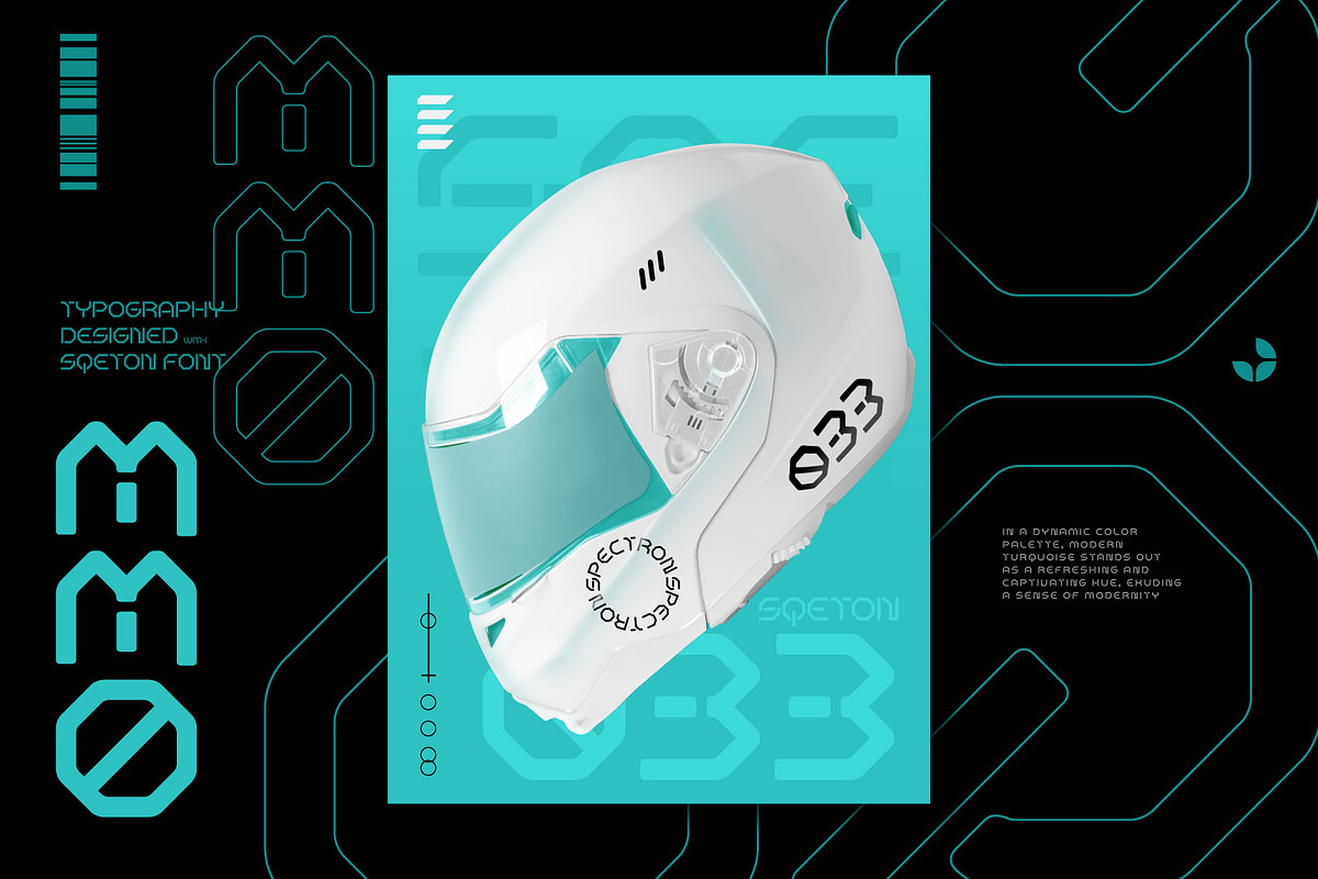 Sqeton - Mecha Stencil Display Font, a Sans Serif Font by Drizy (Photo 5 of 9)