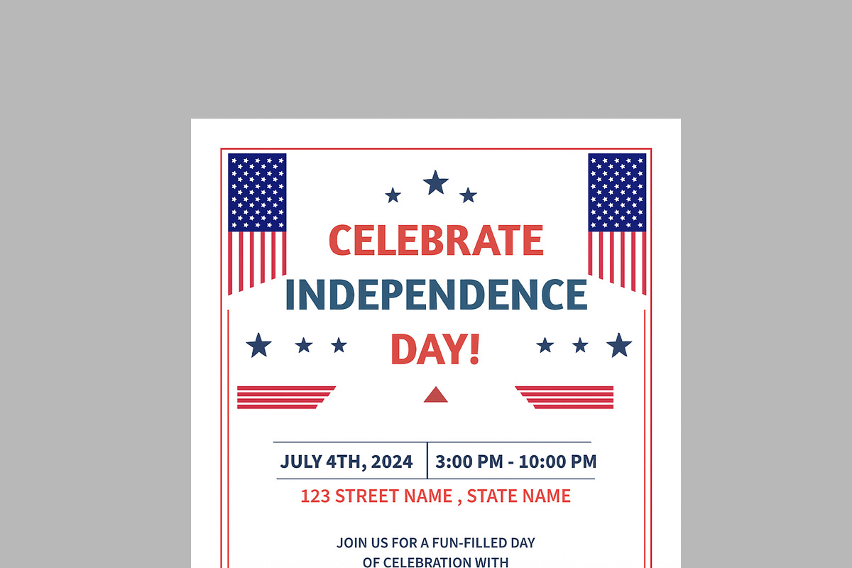 Fourth Of July Flyer Template, a Flyer Template by MightyDesign (Photo 4 of 8)