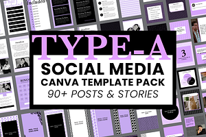 Typography Canva Social Media Pack