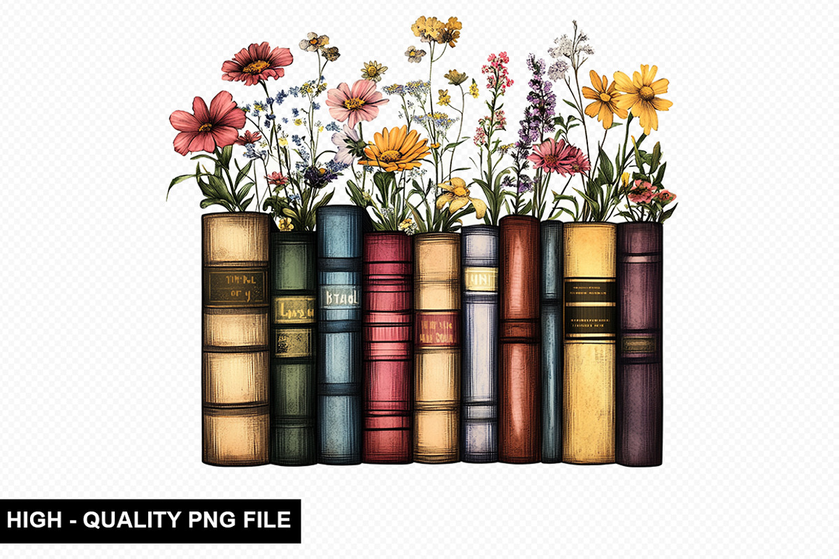 Watercolor Floral Book Clipart, an Illustration by crative8112 (Photo 8 of 9)