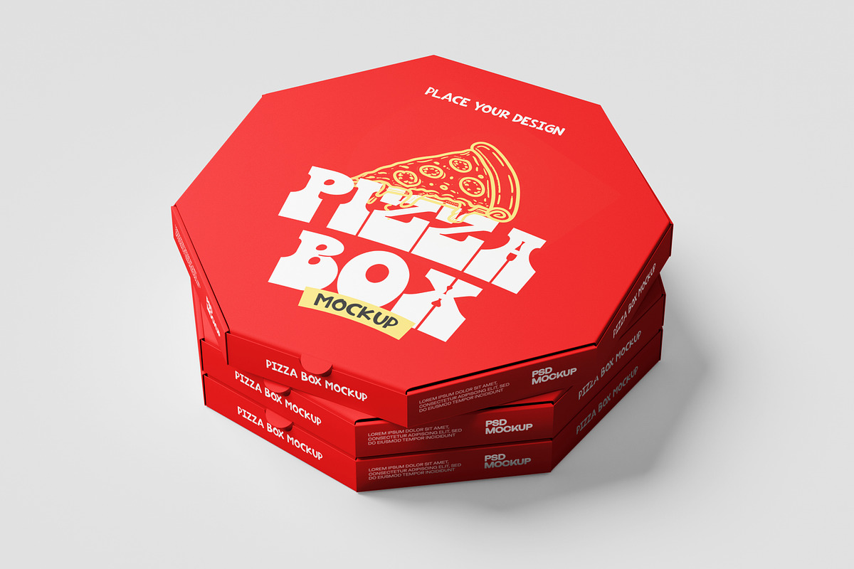 Pizza Box Mockup, a Packaging Mockup by Budogol Studio (Photo 3 of 4)