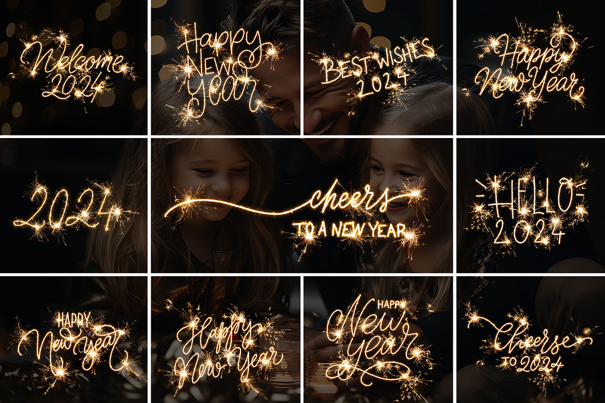 11 Sparkled New Years photo overlays, a Layer Style Add-On by BrownLeopard (Photo 1 of 4)
