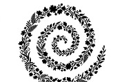 50 Elegant Floral Leaf Spiral Frame, a Decorative Illustration by Amazin_art (Thumbnail 30 of 39)