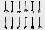 Rake Silhouette SVG, an Object Illustration by newminddesign (Thumbnail 1 of 3)
