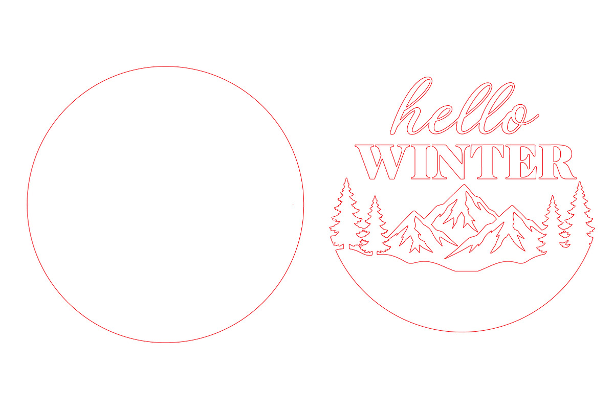 Hello Winter SVG Round Sign, Rustic, an Object Graphic by Libby Wishes (Photo 4 of 4)