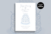 Blue Vintage Birthday Invitation, an Invitation Template by M9 Design (Thumbnail 1 of 4)