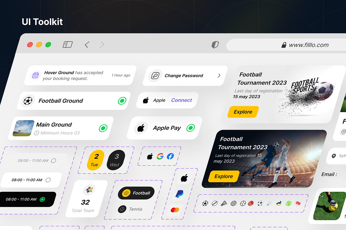 Filllo Playground Booking App UI Kit, an UI Kit Template by floxui (Photo 7 of 9)