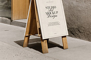 A1 Wooden A-Frame Sign Mockup, an Advertising Mockup by nkate (Thumbnail 1 of 4)