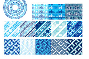 Greek Key Meander Patterns Set