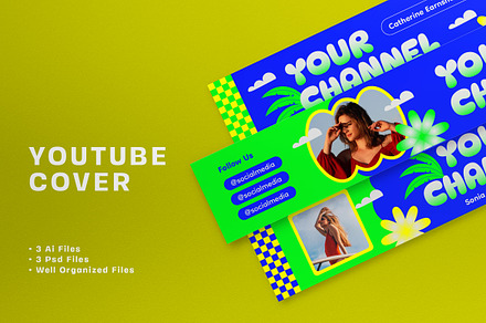 Blue Colorful Summer YouTube Cover, a Social Media Template by graphicook