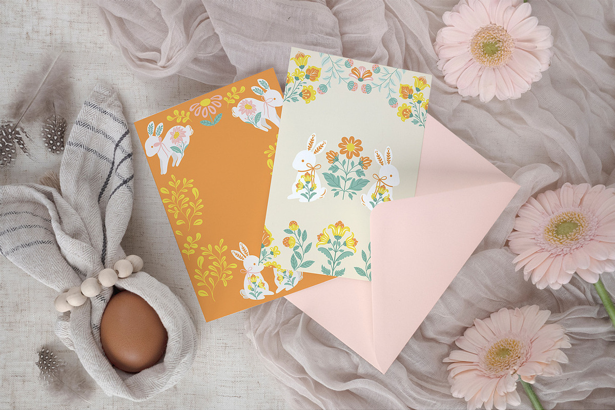 Folk Spring – Easter Bunny Clipart, a Decorative Illustration by Jenny Quince (Photo 12 of 14)