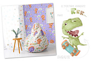Dino boys clip art set., an Illustration by Yuliya Art (Thumbnail 2 of 9)