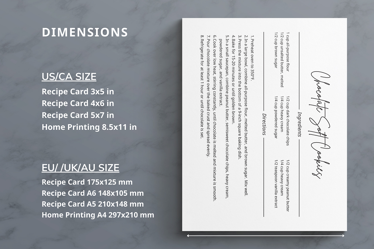 Minimalist Recipe Card Template, a Card Template by OrganizationOasisRo (Photo 4 of 10)