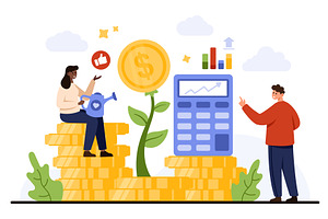 Investment Growth and Financial, a Finance Illustration by Flashvector