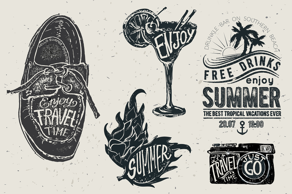 Vintage summer badges, a Branding & Logo Template by iriskana (Photo 3 of 4)