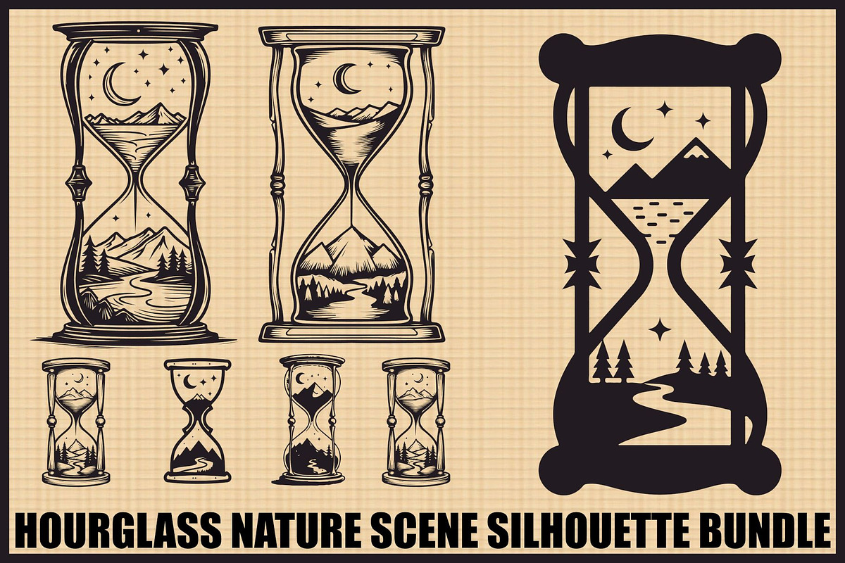 Hourglass Mountain Scene Set, an Illustration by BIPLOB EXPERT (Photo 1 of 7)