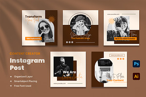 Content Creator Instagram Post, a Social Media Template by Rahardi Creative