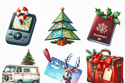 Christmas Travel Clipart, an Illustration by Craft Nest (Thumbnail 4 of 6)