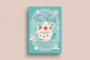 Retro Tea Party Event Flyer, a Flyer Template by Guuver
