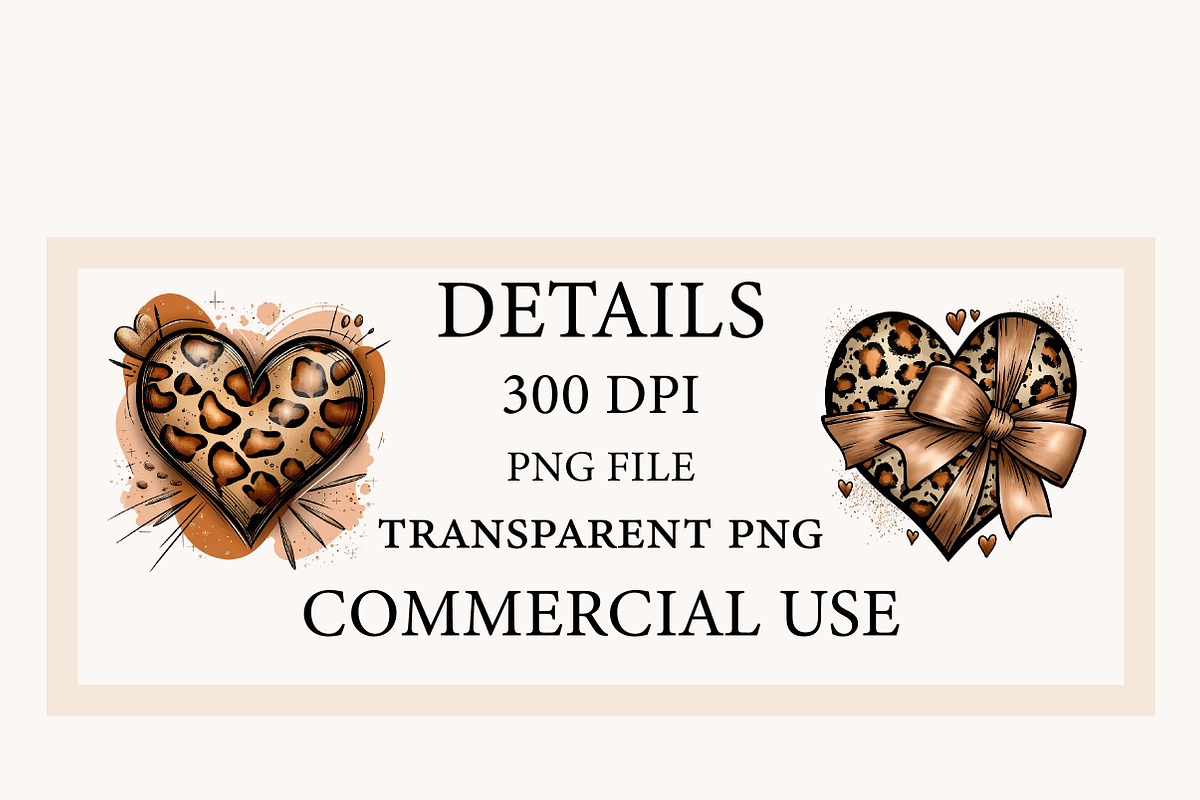 Leopard print Valentine Heart clipa, an Illustration by Designworld (Photo 4 of 10)