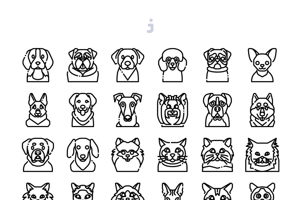 30 Dog and Cat Icon set, an Outline Icon by Just Icon (Photo 3 of 3)